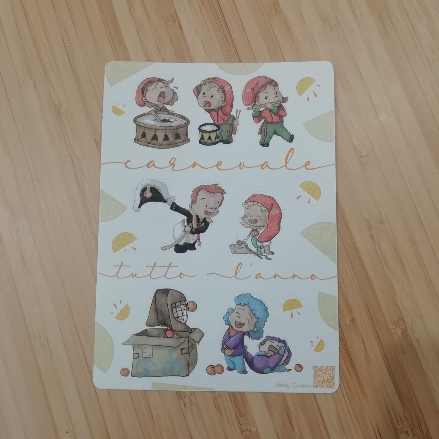 Foglio stickers di illustrazioni originali