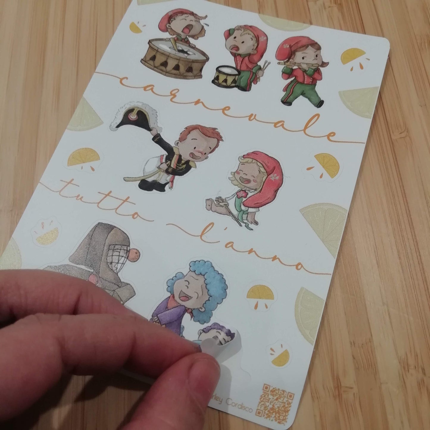 Foglio stickers di illustrazioni originali