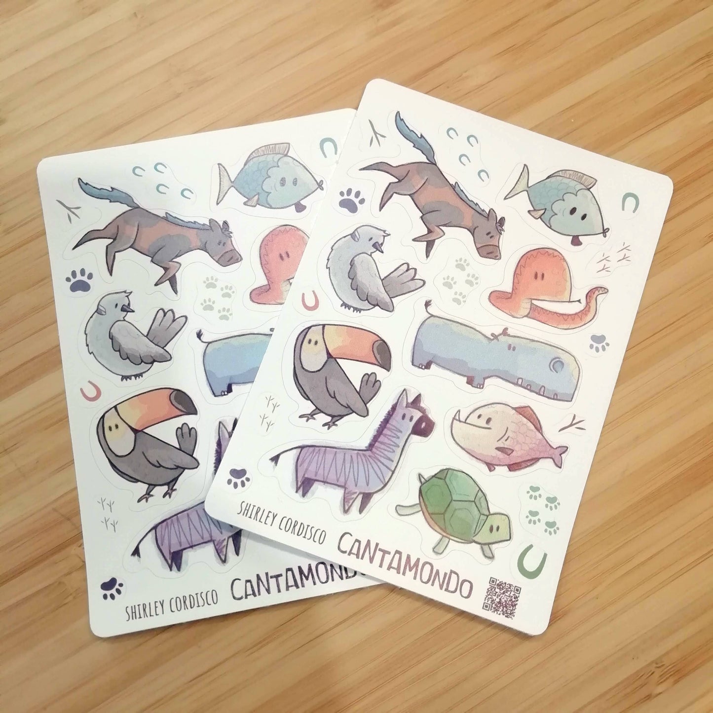 Foglio stickers di illustrazioni originali
