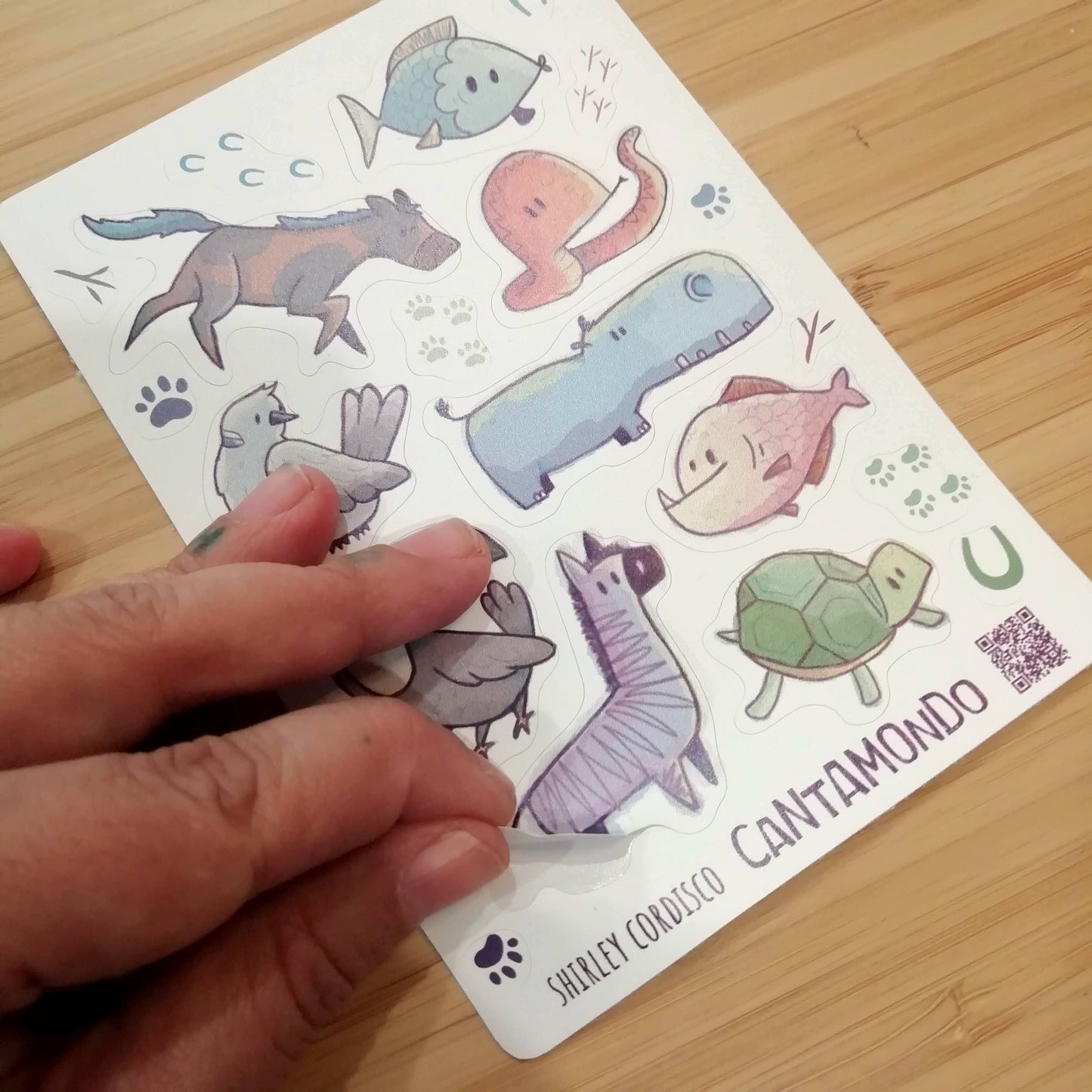 Foglio stickers di illustrazioni originali
