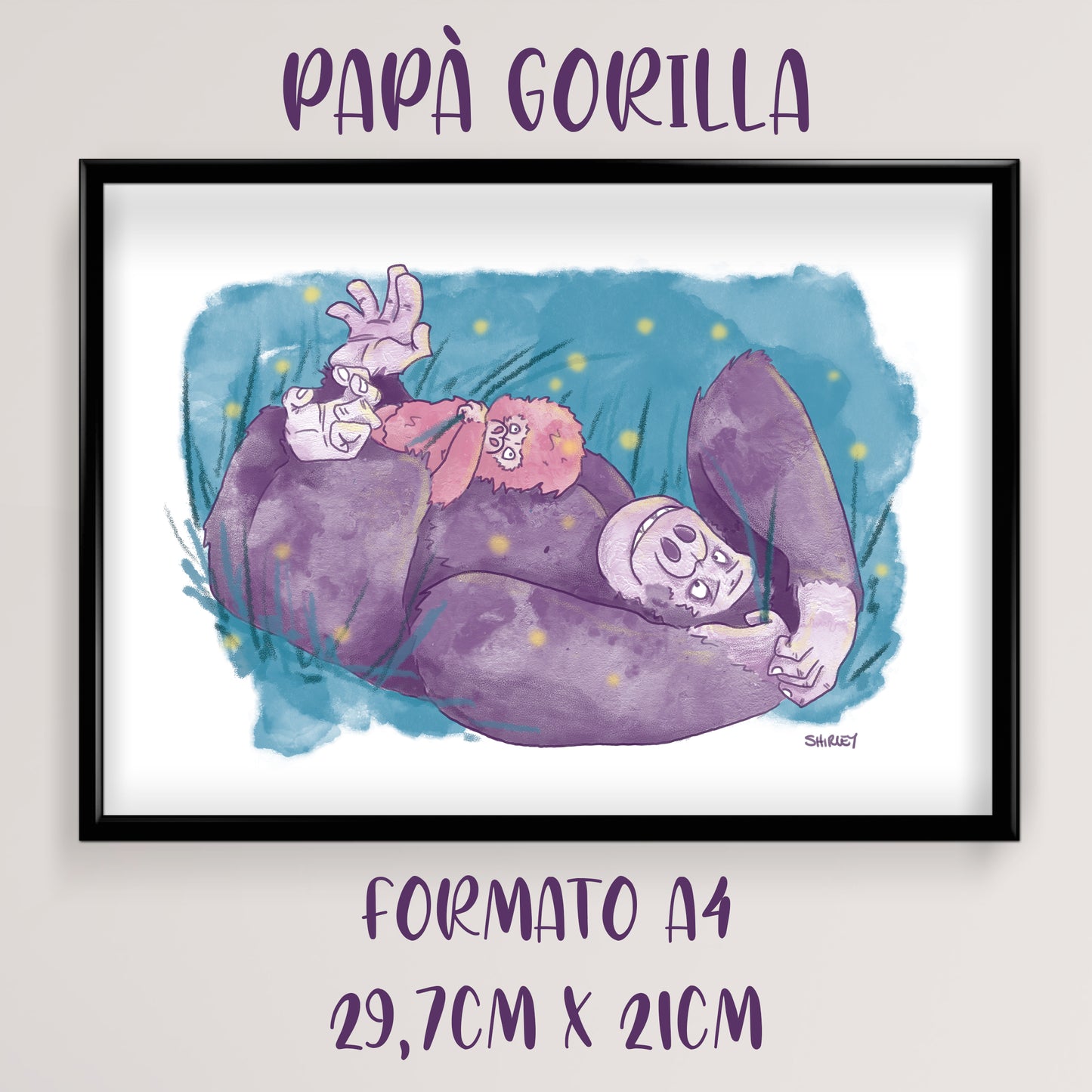 Stampa artistica "Papà Gorilla"