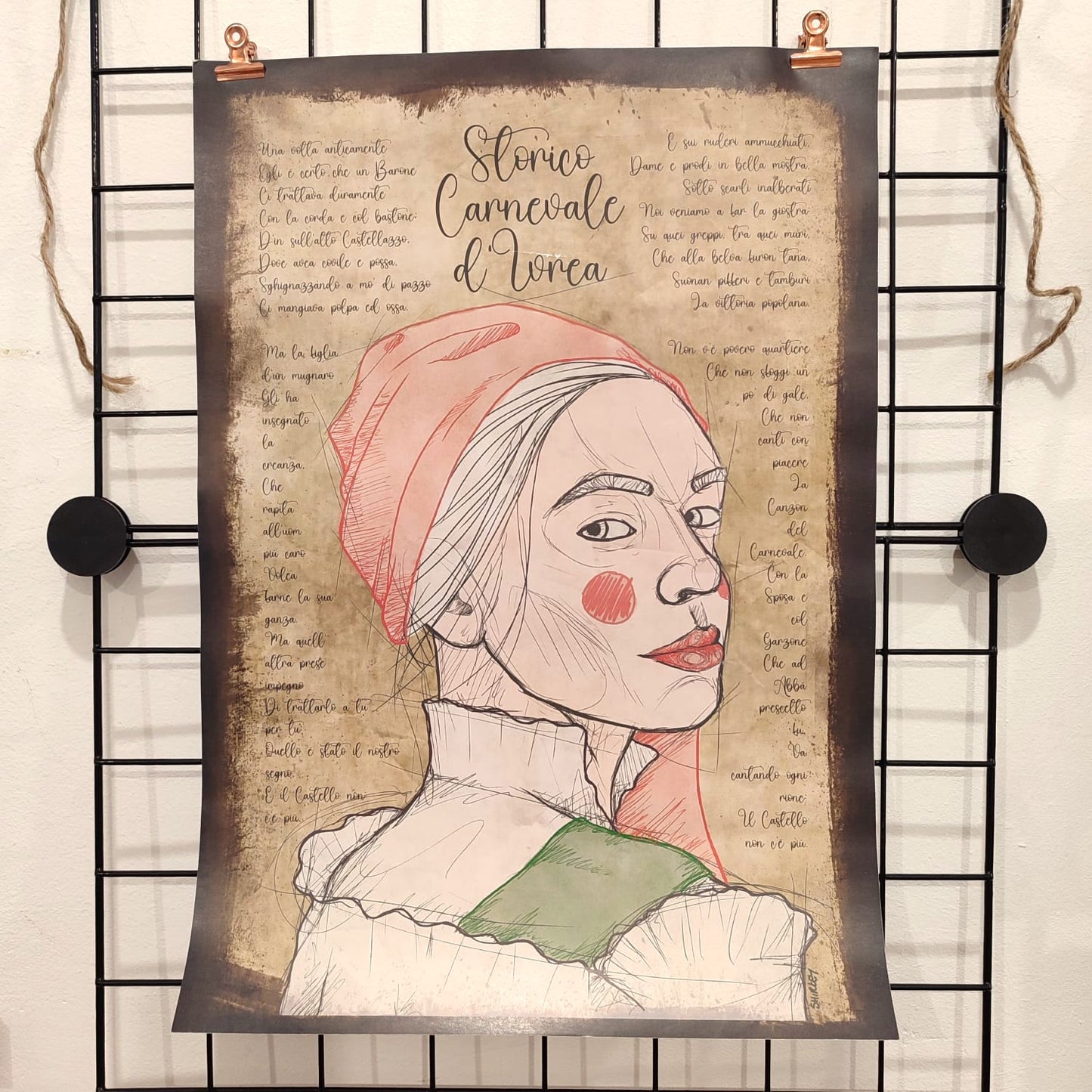 Poster artistico "Violetta e la canzone del Carnevale d'Ivrea"